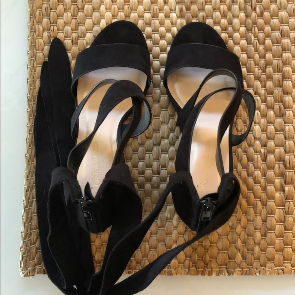Black Ankle Wrap Heels